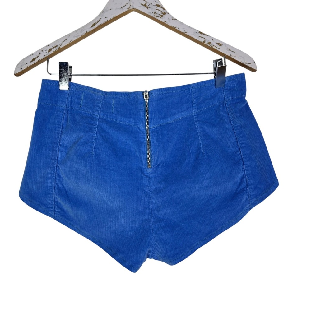 We The Free Keep It Free Micro Mini Shorts Womens Small Blue Corduroy Hot Pants